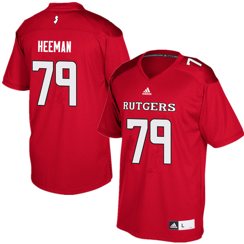 Men #79 Zack Heeman Rutgers Scarlet Knights College Football Jerseys Sale-Red